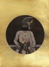 Shamsuddin Tanwri, 21 x 29 Inch, Graphite Gold and Silver Leaf on Paper, Figurative Painting, AC-SUT-055